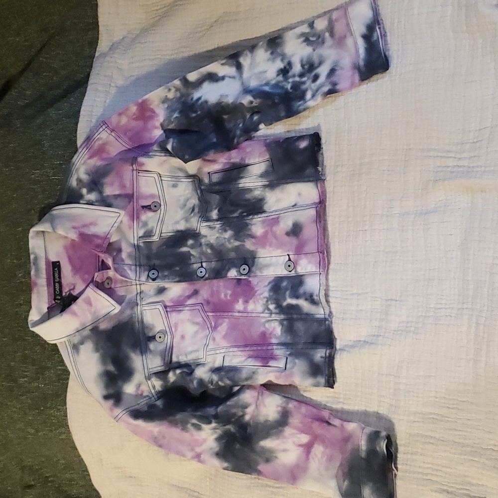 GABBY ISABELLA Tie Dye denim ombre jacket